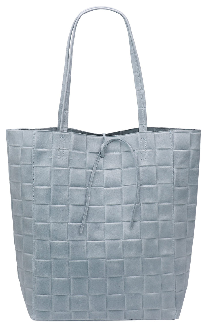 SH Leder ® Damen Echtleder Shopper in geflochtene print mit Innentasche in vielen Farben Schultertas