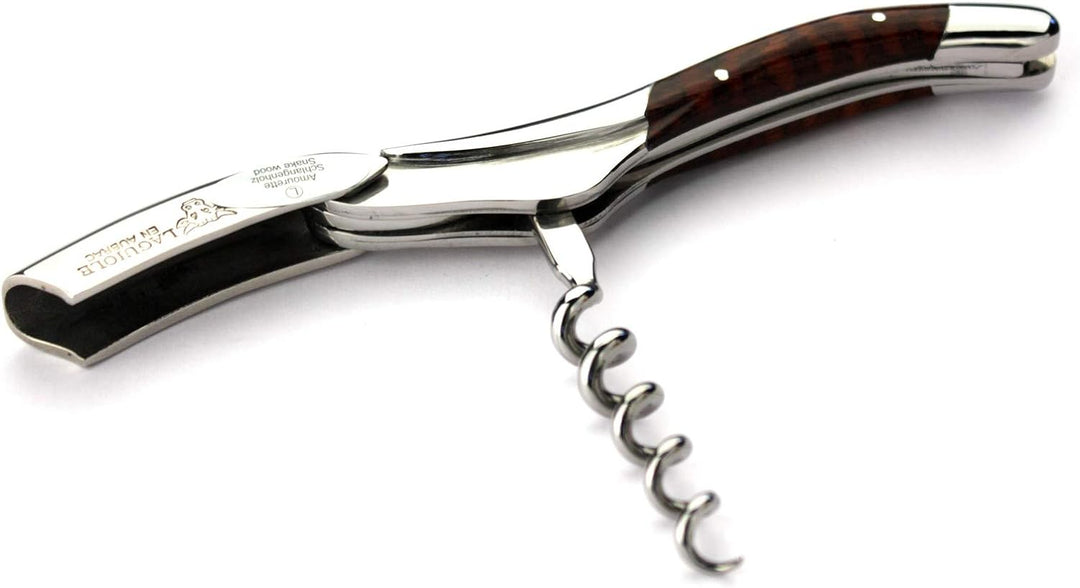 Laguiole en Aubrac Kellnermesser Schlangenholz Amourette Edelstahl glänzend SOM99AMI Sommelierbestec