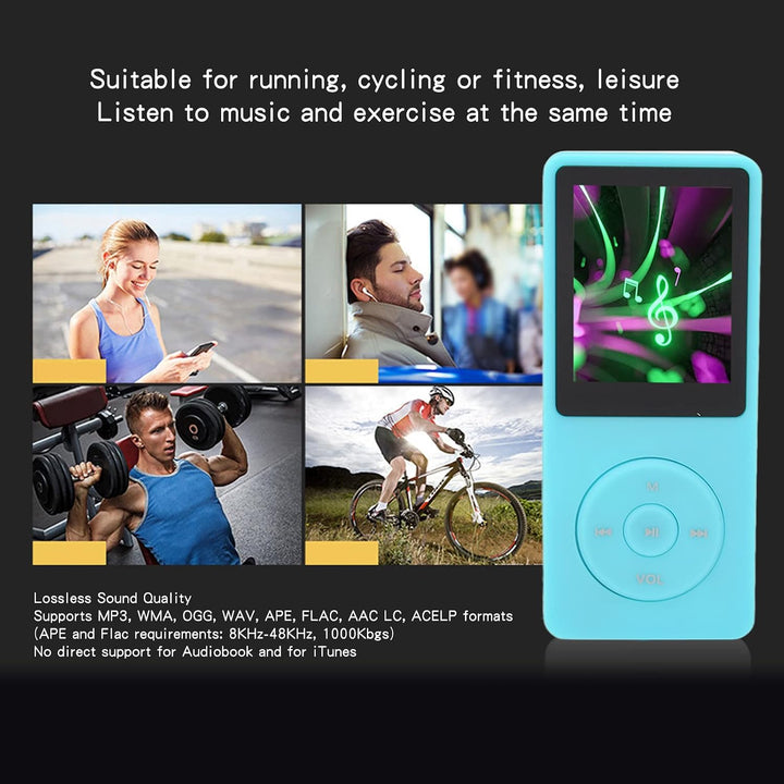 MP3-MP4-Player mit 8 GB Speicher, Musik-Player mit 1,8-Zoll-Bildschirm, 450-mAh-Akku, Unterstützt MP