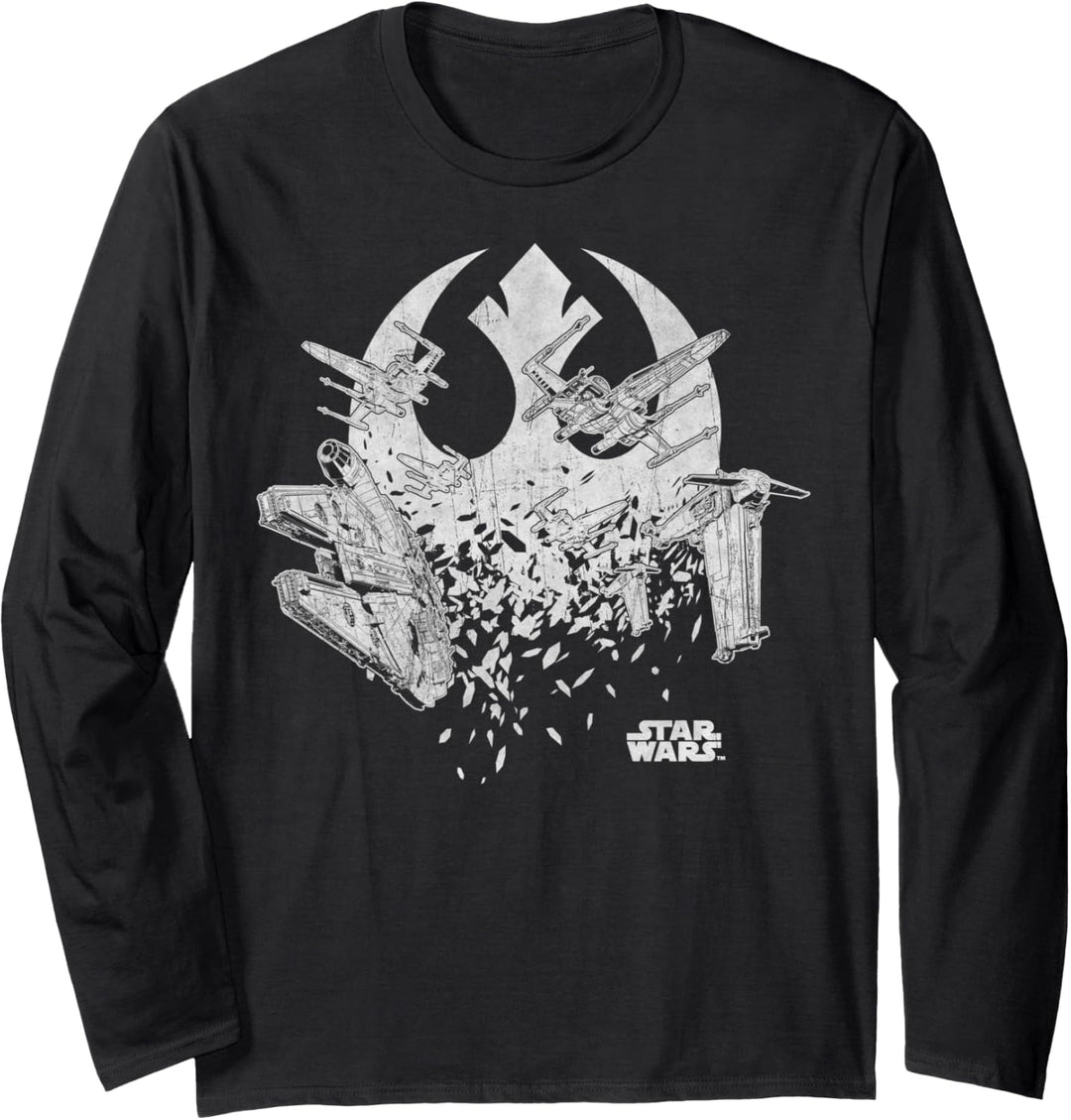 Star Wars The Last Jedi Millennium Falcon Shattered Rebel Langarmshirt
