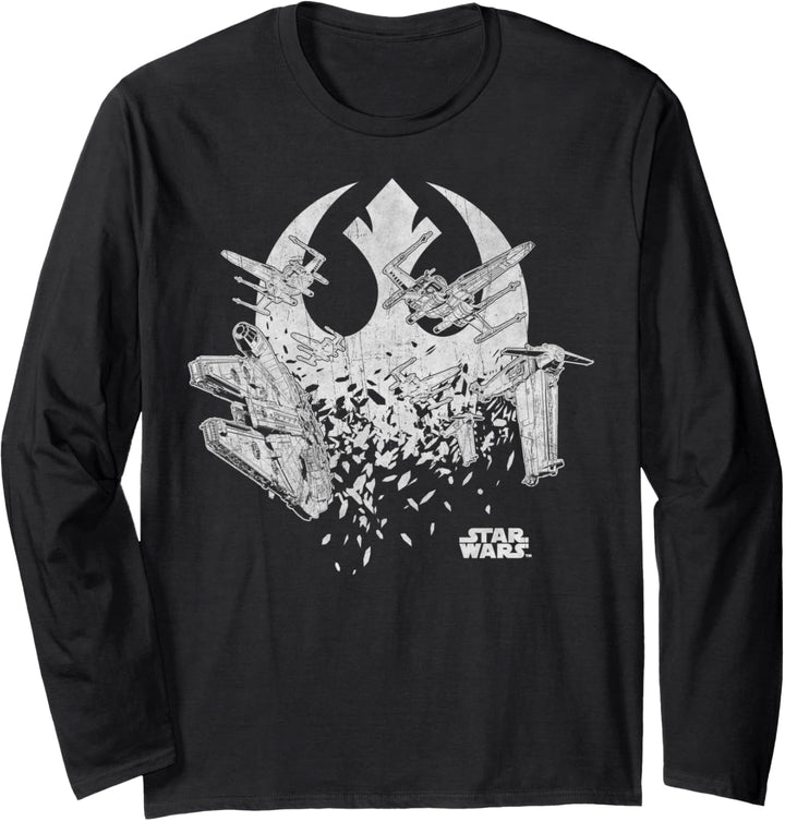 Star Wars The Last Jedi Millennium Falcon Shattered Rebel Langarmshirt