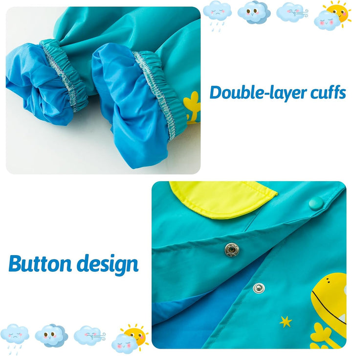 LZH Jungen Regenmantel Kinder Wasserdichte Mit Kapuze Mädchen, Jacke Hosen Anzug Lightweight 2 Stück