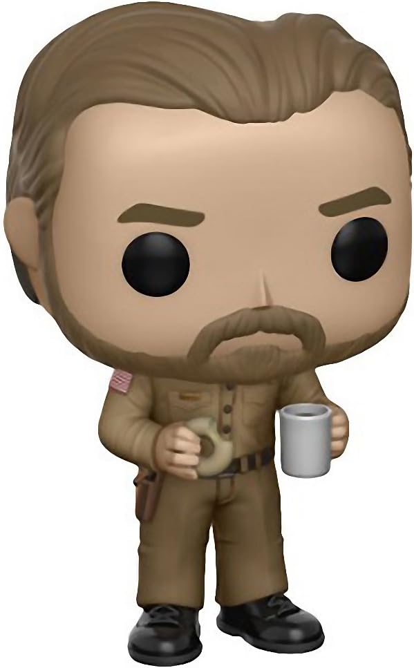 funko Hopper w/Donut (Chase Edition): Stranger Things x POP! TV Vinyl Figure & 1 PET Plastic Graphic