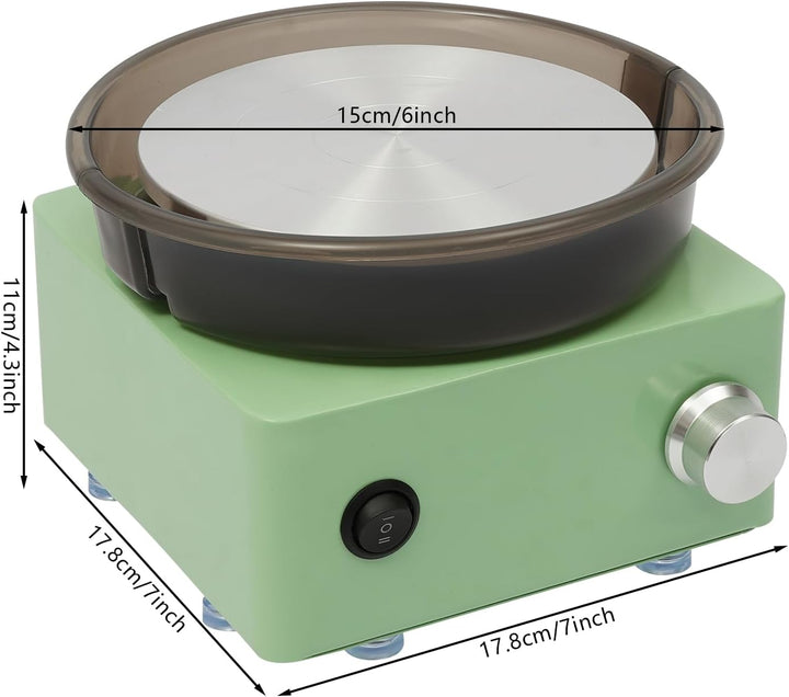 Töpferscheiben-Set 15cm Mini Elektrische Töpferscheibe Drehscheibe mit Zwei-Wege-Rotation, Tonrad mi