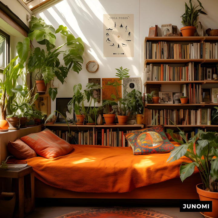 JUNOMI® Yoga Poster DIN A2 | Yoga Zubehör für Studios und Übungen Zuhause, Boho Deko, Yoga Deko, Yog