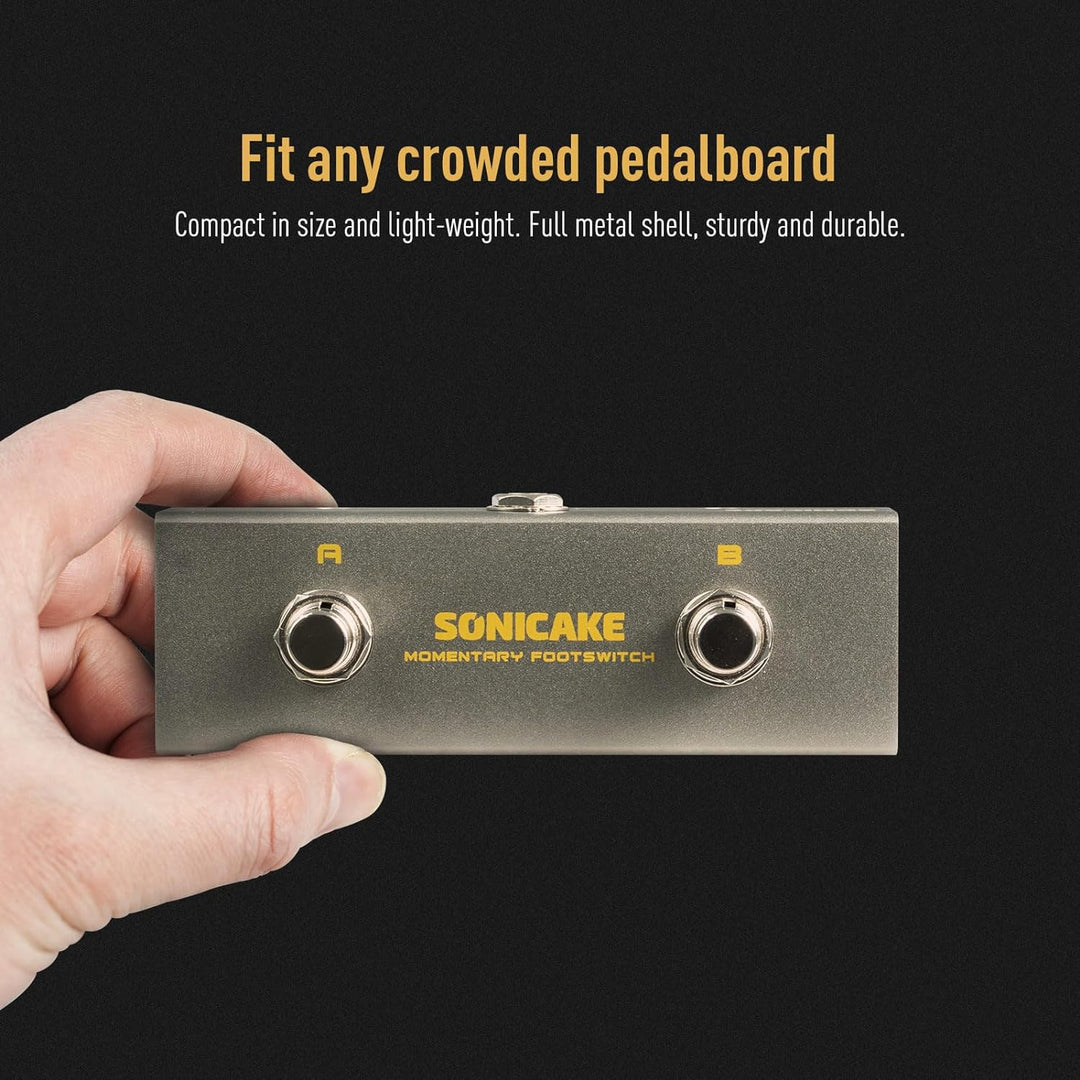 SONICAKE Dual Footswitch Pedal 2-Way Pedal 6.35mm Momentary Footswitch Controller mit TRS Kabel