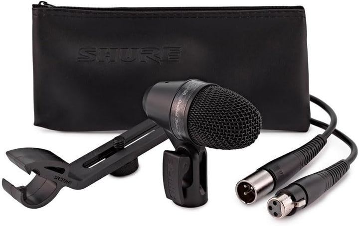 Shure PGA56 Dynamisches Snare/Tom-Mikrofon mit schwenkbarer Halterung und Nierencharakteristik, inkl