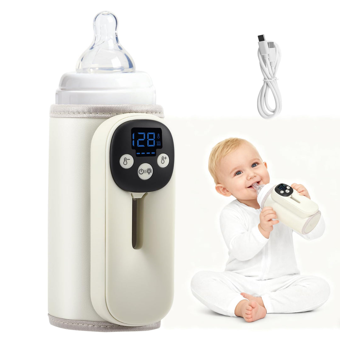 Tragbarer Flaschenwärmer Baby für Unterwegs, Flaschenwärmer to Go, 8000 mAh-Akku, USB-aufladbarer Fl