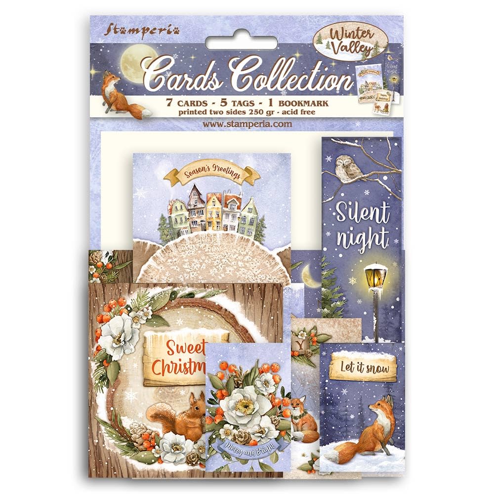 Stamperia - Cards Selection, Acid-Free, Printed on 2 Sides, Choice of Sizes and Designs, Perfect for