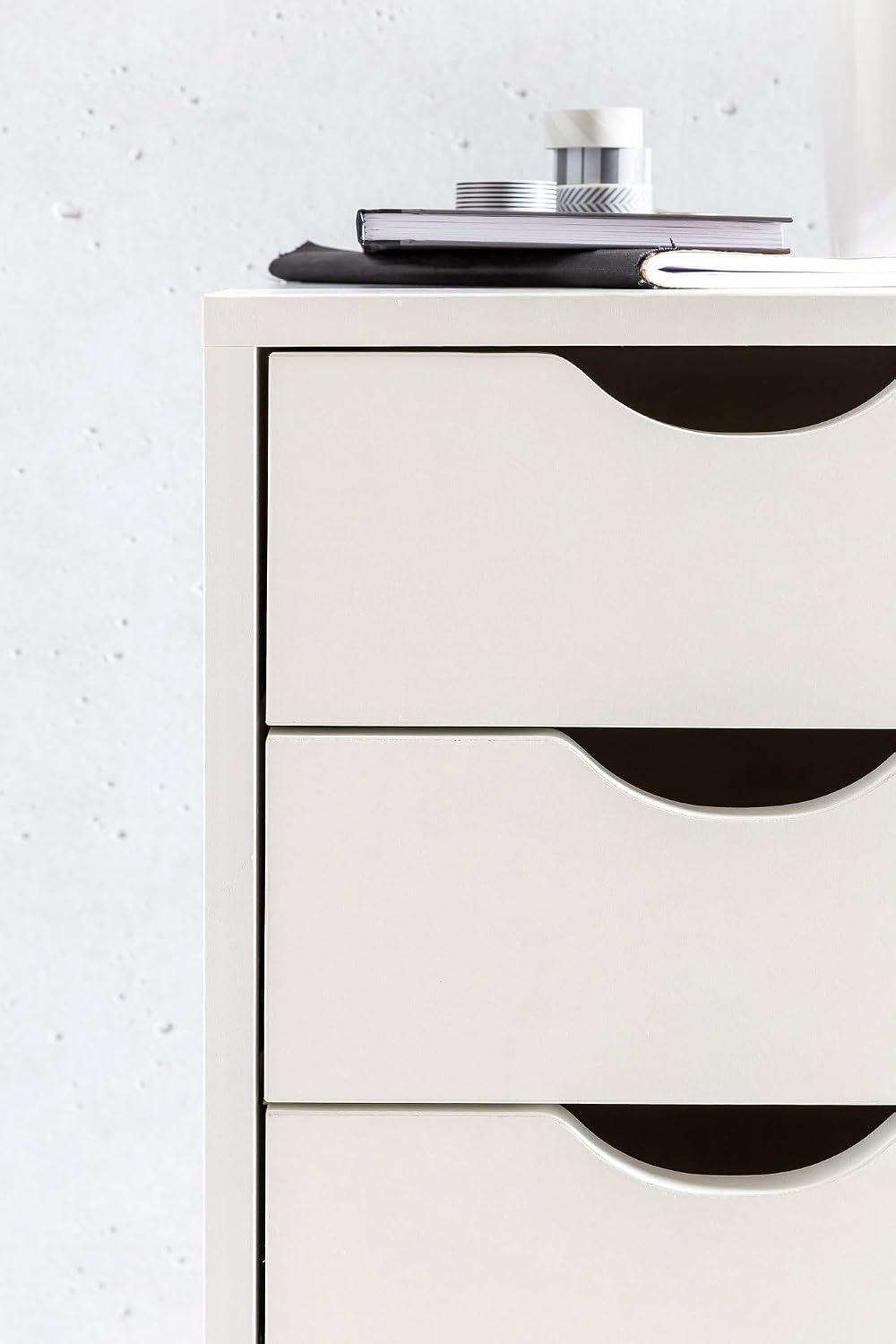 FineBuy Rollcontainer Weiss mit 5 Schubladen, Bürocontainer | Schubladencontainer mit Rollen aus bes