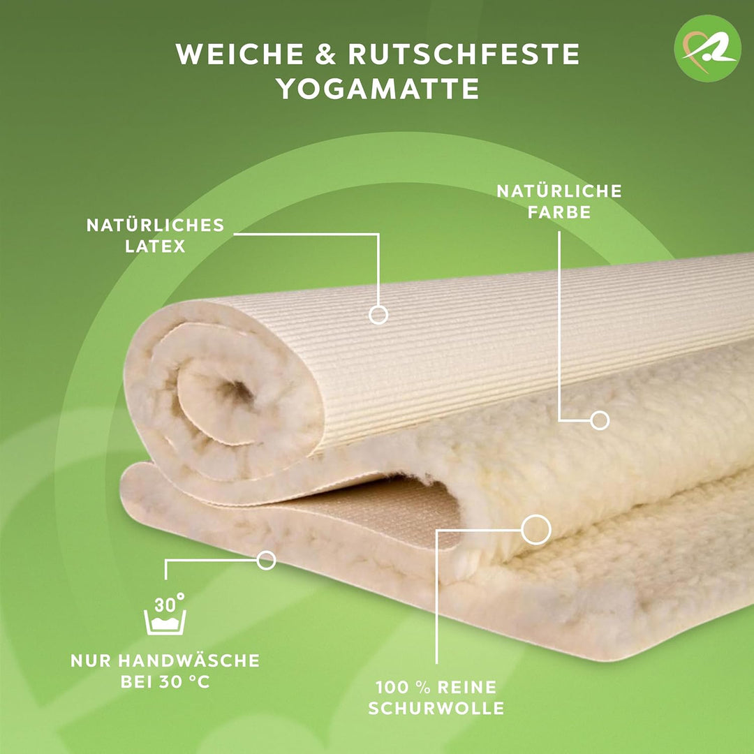 Bausinger Yogamatte Basic, 16mm Florhöhe, 100x200 cm, natur