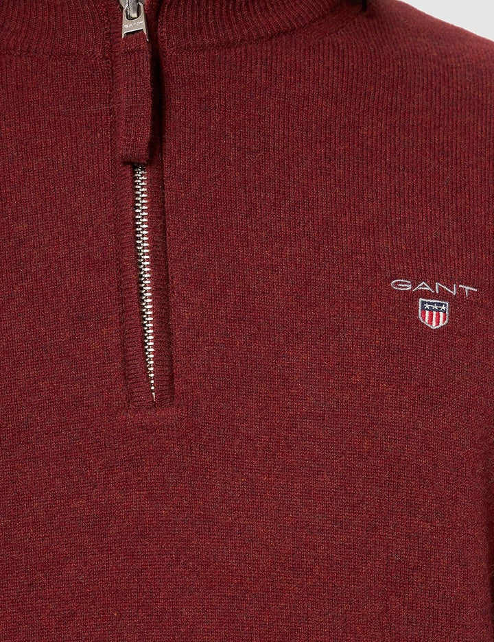 GANT Herren Superfine Lambswool Half Zip Strickjacke S Red Shadow, S Red Shadow