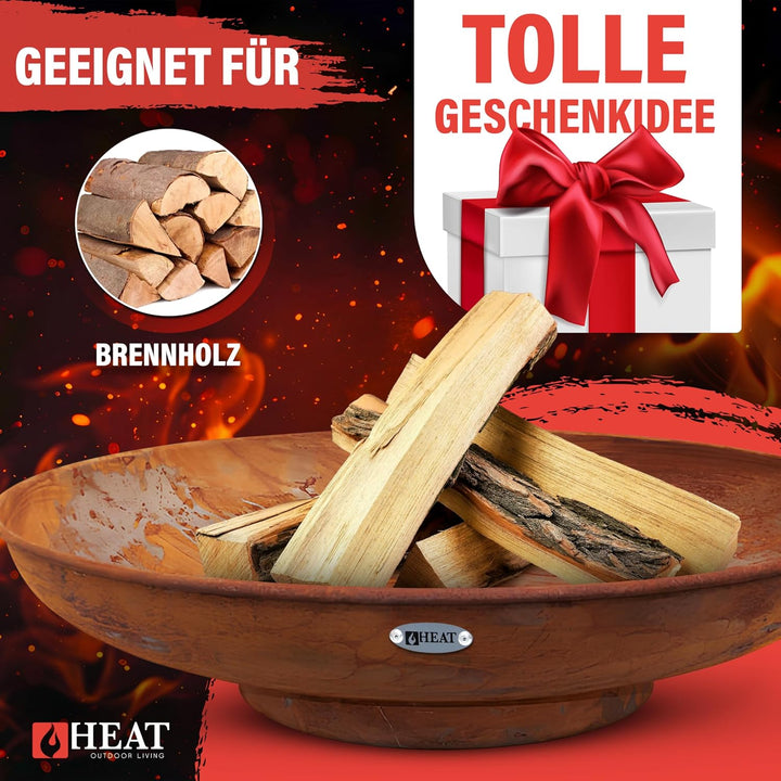 Feuerschale Ø90cm Rost - BBQ Feuerschalen für den Garten - Feuerstelle Outdoor &amp; Feuertonne - Terras