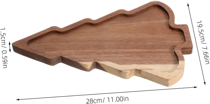 Toyvian Holz Weihnachtsbaum Serviertablett Baumförmiges Kinderfreundliches Dessert Candy Dish Festli