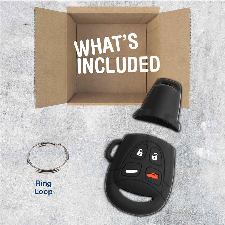 KeyGuardz Autoschlüssel-Gehäuse für Saab 9-3 9.5 LTQSAAM433TX schwarz, schwarz