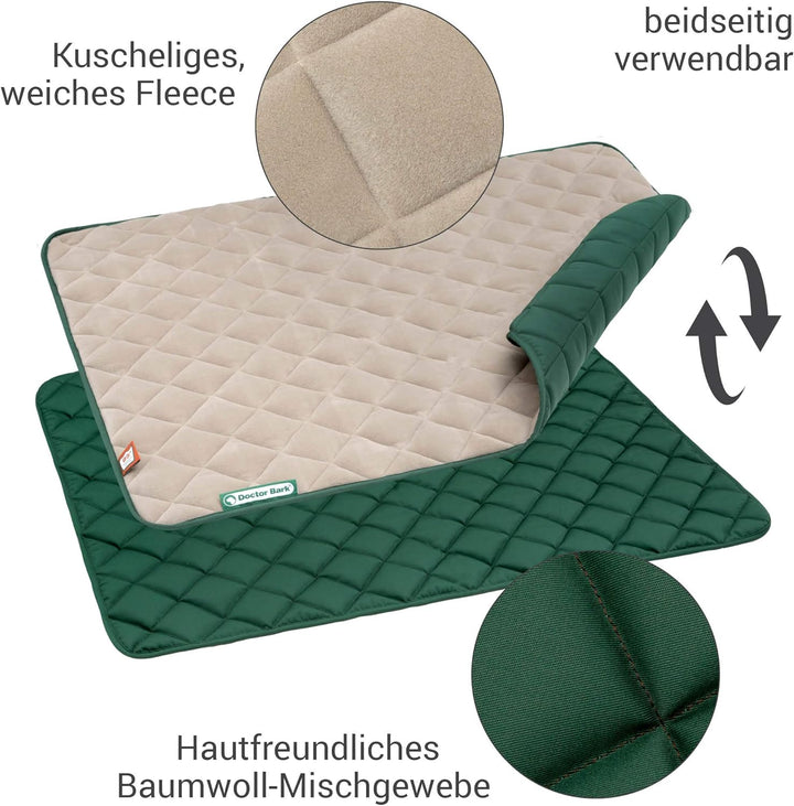 Doctor Bark Hundedecke Fleece Wendedecke - Flauschige, robuste Hundematte für grössere Hunde. waschb