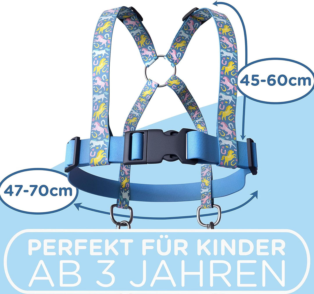 Jubi® Pferdeleine Kinder - grössenverstellbar für perfekten Sitz und Aufbewahrungsbeutel - Pferdeges