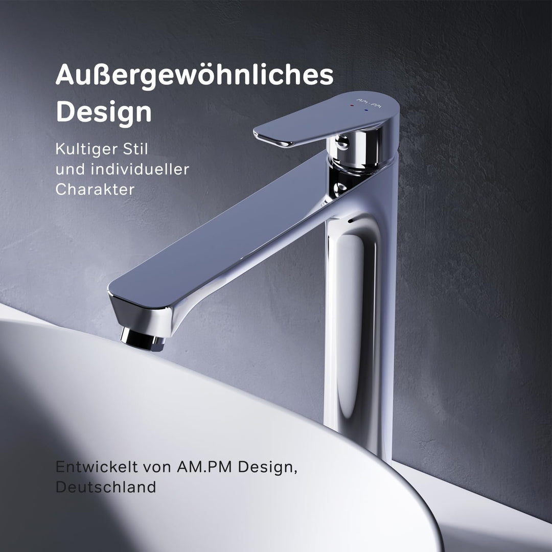 AM.PM Hit Waschtischarmatur mit Einhebelmischer, SoftMotion Keramikkartusche 30mm, Neoperl Aerator,
