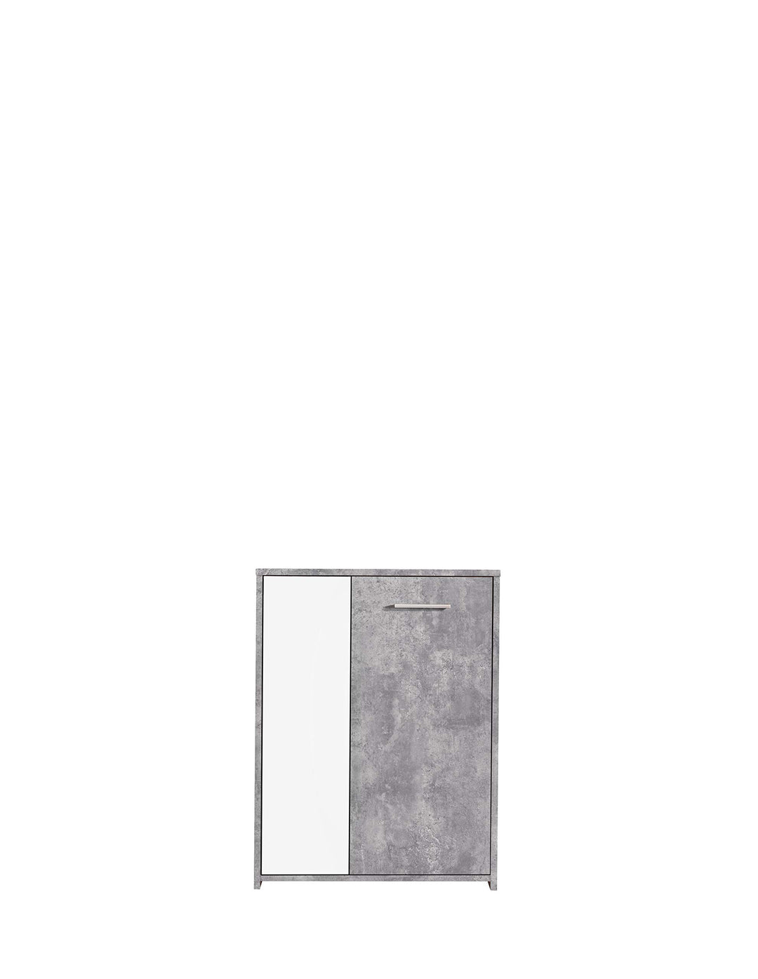FORTE Paco Kommode mit 2 Türen, Holzwerkstoff, Betonoptik Lichtgrau / Weiss, 17,5 x 79,2 x 59,8 cm