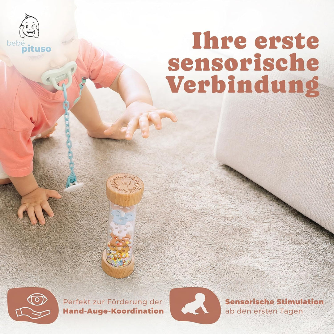 Regenmacher baby | Montessori Spielzeug ab 6 Monate | Sensorik- und Motorikspielzeug | Greifspielzeu