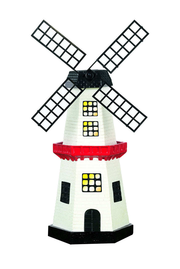 EASYmaxx 09387 Solar-Windmühle | kabellos, bis zu 8 Std. Leuchtdauer, Tageslichtsensor | für Innen u