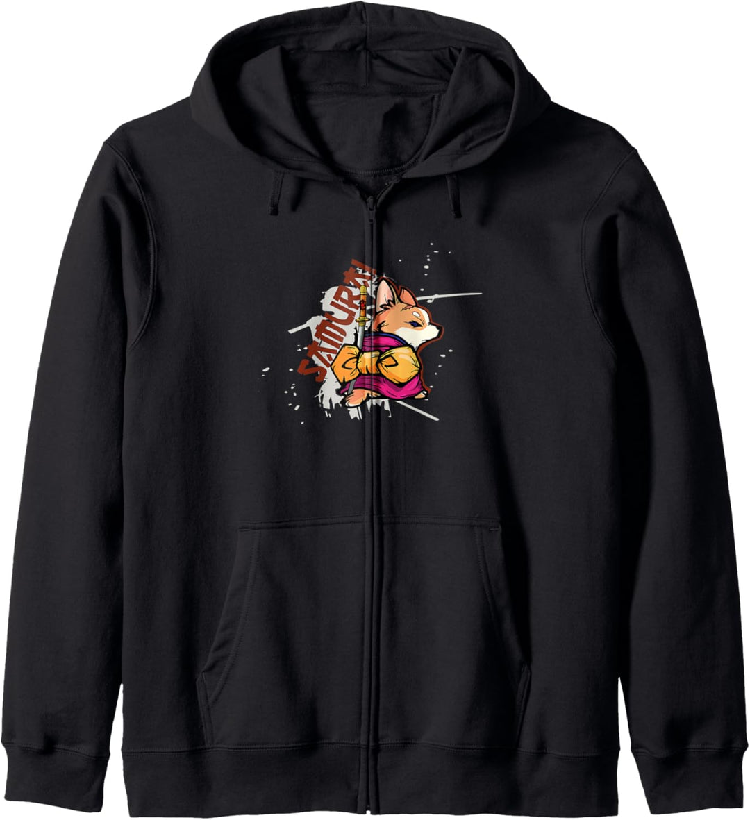 Samurai Krieger Bushido Japan Anime Retro 80er Jahre Stil Kapuzenjacke