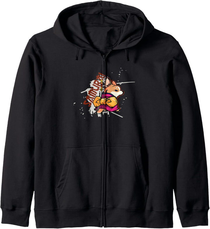 Samurai Krieger Bushido Japan Anime Retro 80er Jahre Stil Kapuzenjacke