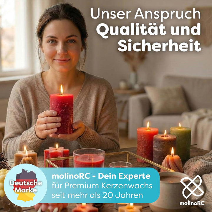 molinoRC Kerzenwachs - 5kg REIN WEIssES Paraffinwachs für Kerzen - Qualität aus Deutschland - Kerzen