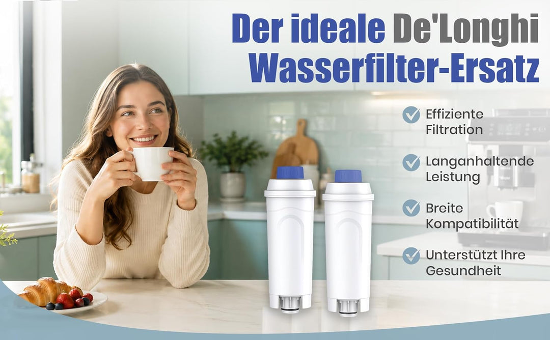 Wasserfilter kompatibel mit De'Longhi® DLSC002 – Zertifizierter Premium-Ersatzfilter für Magnifica®