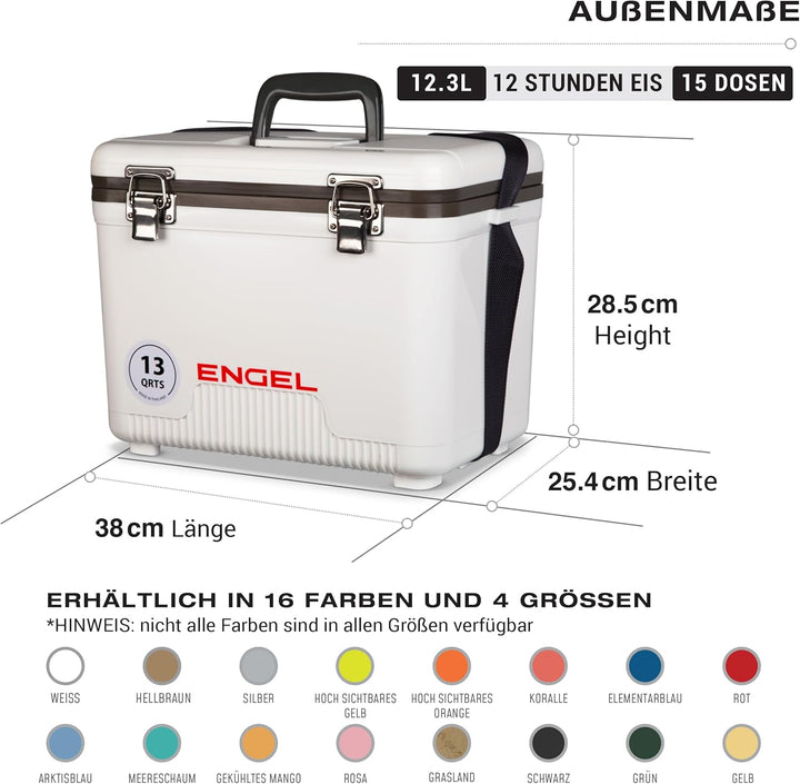 ENGEL Kühlbox 13qt (12,3 Liter) Auslaufsicher, Luftdicht, Tragbare Kühlbox für Camping, Angeln, Wand