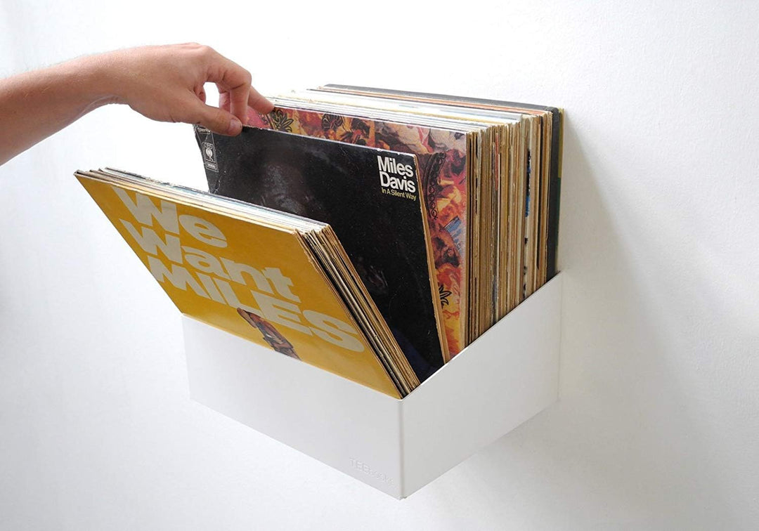 Teebooks Aufbewahrung für Vinyl - Set mit 2 Regalen - Stahl - Weiss - 15 x 25 x 32, 2er-pack Weiss
