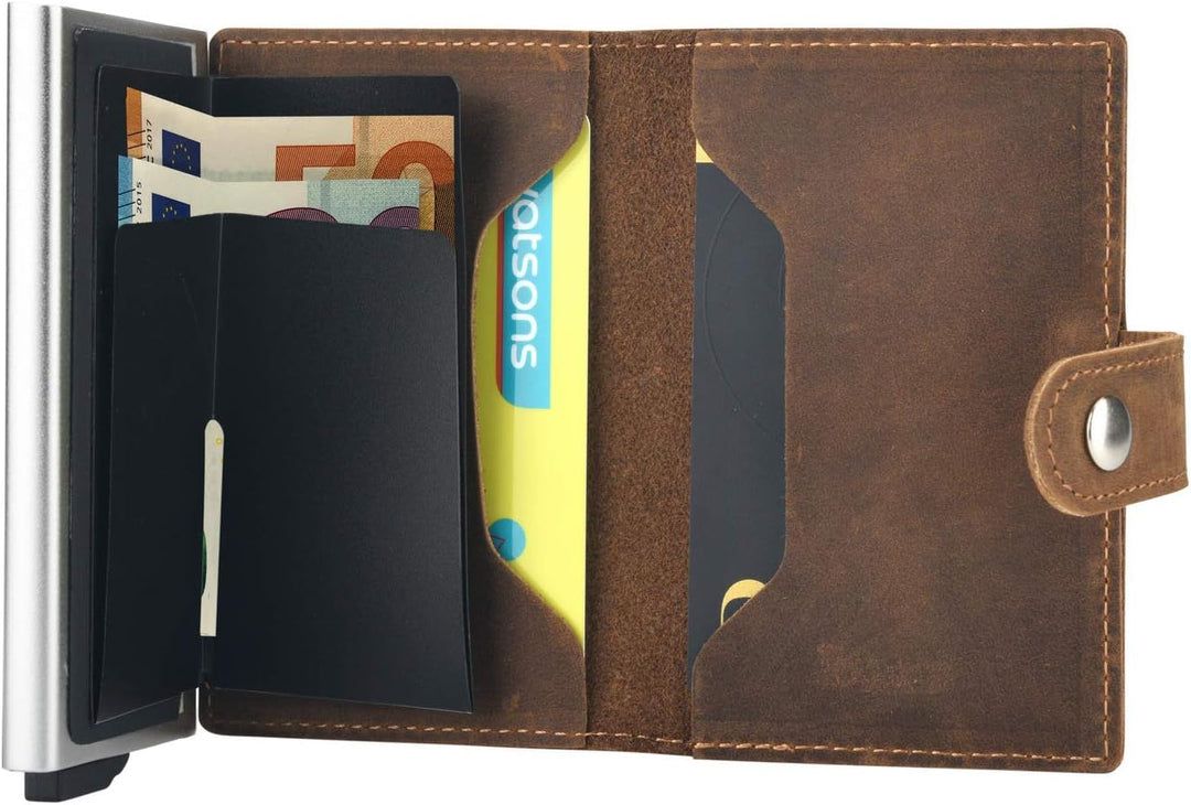 Premium Herren Portmonee RFID Schutz Kartenetui Business Geldbörse feinstes A++ Echtleder mogdi Nano