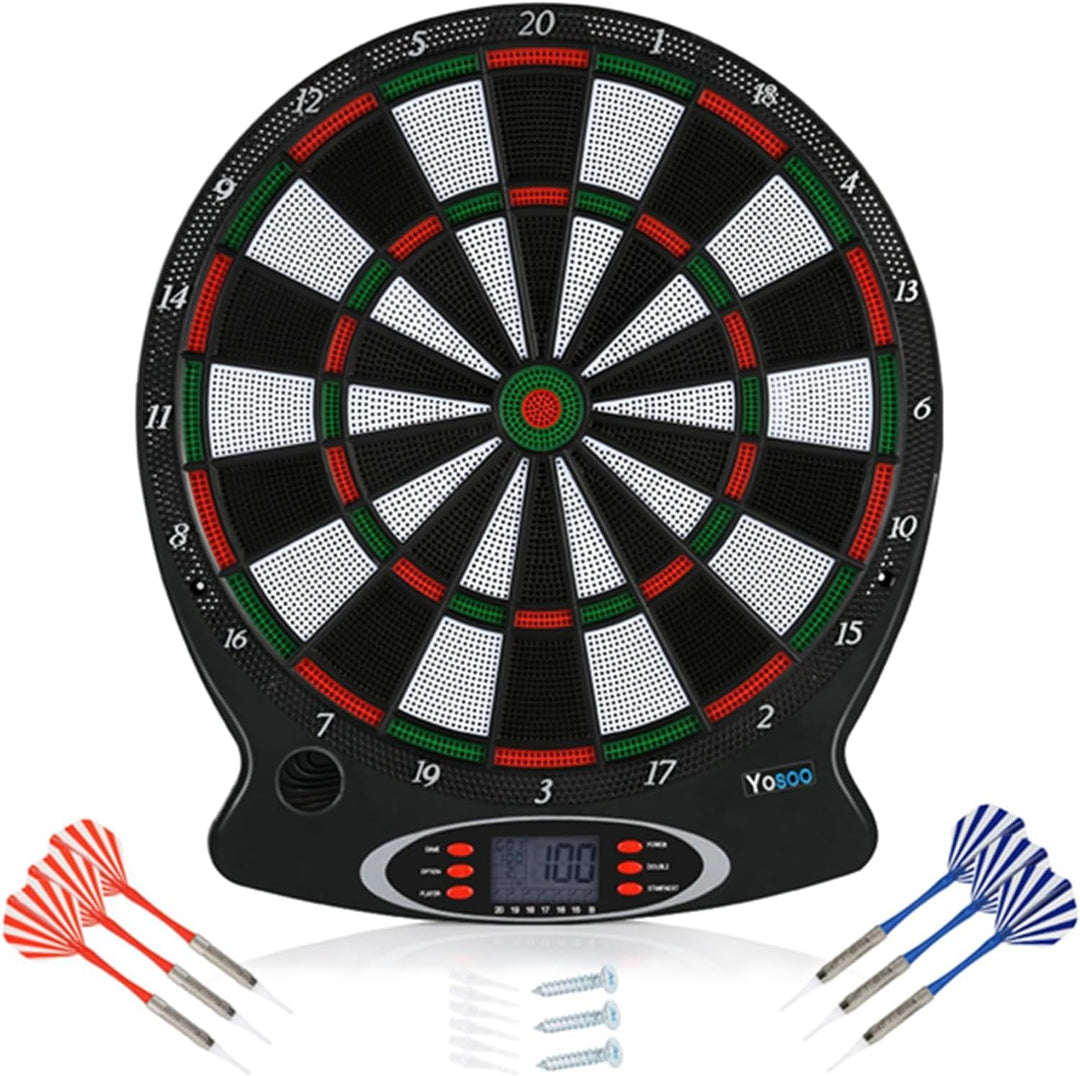 Elektronische Dartpfeile mit 6 Darts, elektronische Dartscheibe, geeignet für Partys und Spielabende