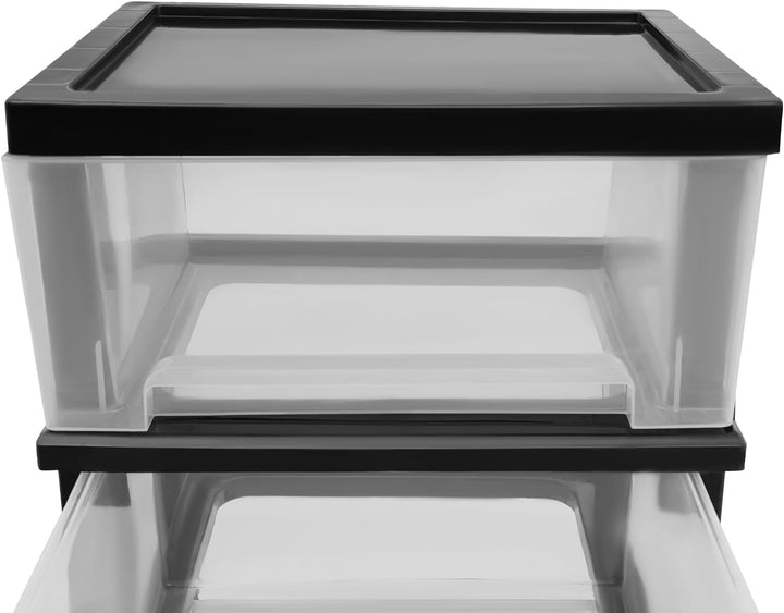 Transparenter Schubladen 5-Stufiger Aufbewahrungsschrank Schubladenbox Container mit Rädern 40x33x98