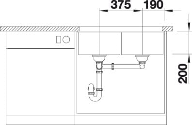 BLANCO SUBLINE 350/350-U | SILGRANIT weiss | Einbauart: Unterbau | ohne Ablauffernbedienung | 80er U