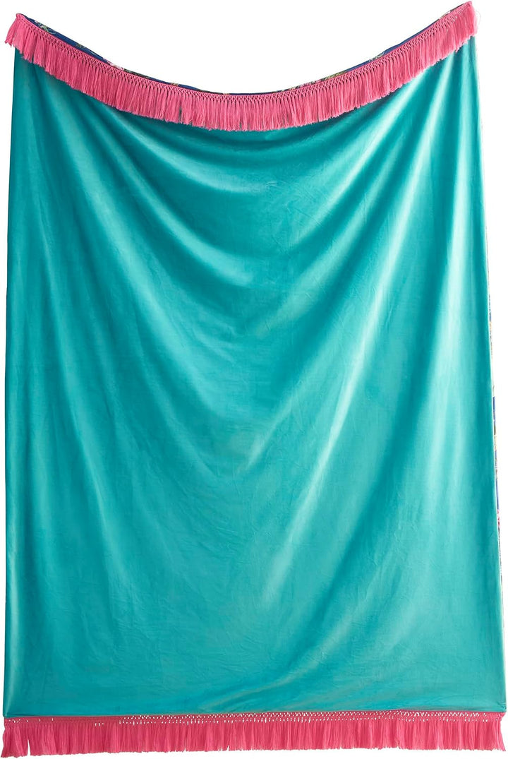 Laurence Llewelyn-Bowen Überwurfdecke mit Blumenmuster (130 x 180 cm), wendbare Designs, botanische