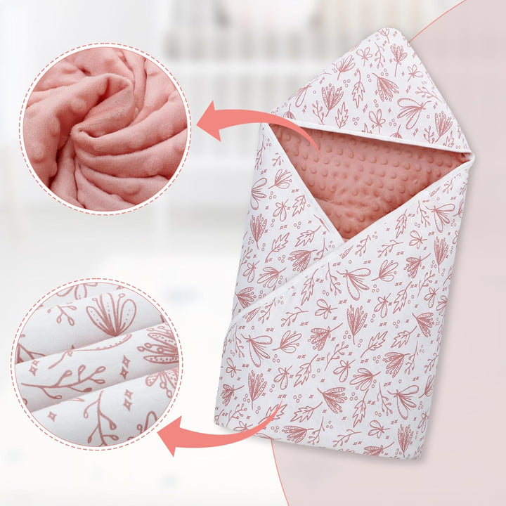 Baby Einschlagdecke für Babyschale 90x90cm Doppelseitig Gesteppte 100% Baumwolle Baby Decke für Kind