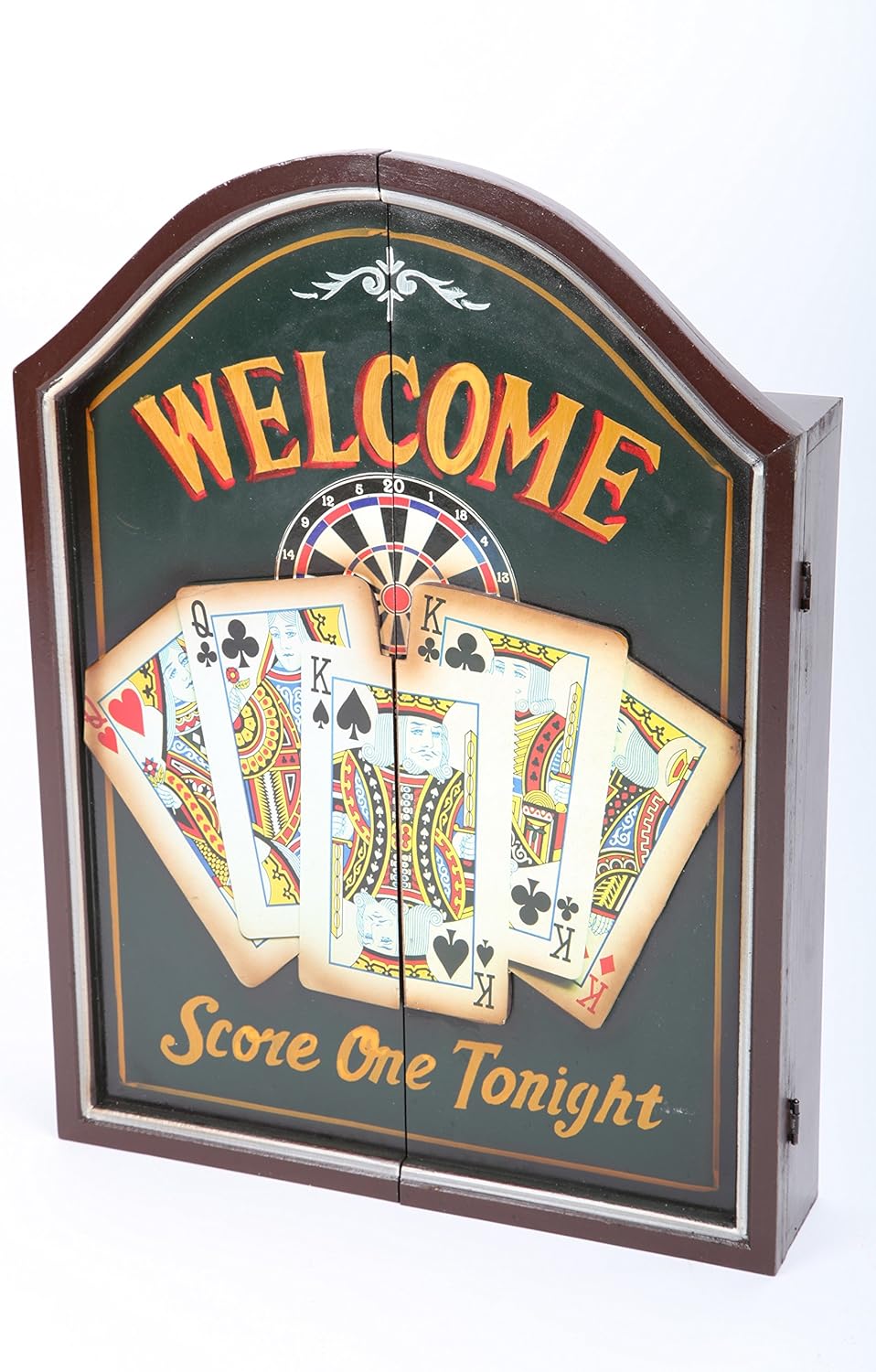 point home Dartschrank Welcome, Dartscheibe im Retrolook, 58cm