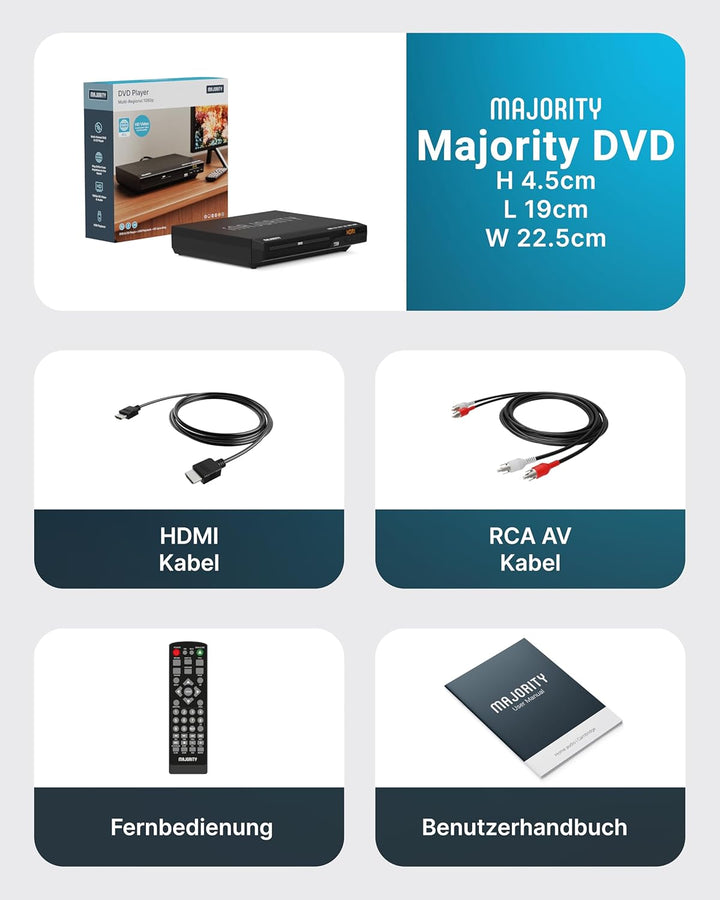 DVD Player für Fernseher HDMI | CD DVD Player | DVD Spieler | DVD Player Region Free | DVD Player Kl