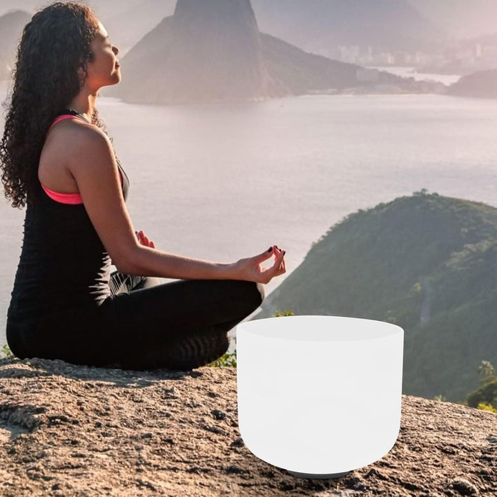 Kristallklangschalen Set Klangschale Kristall Quarzkristall Für Meditation Yoga Entspannung Weiss