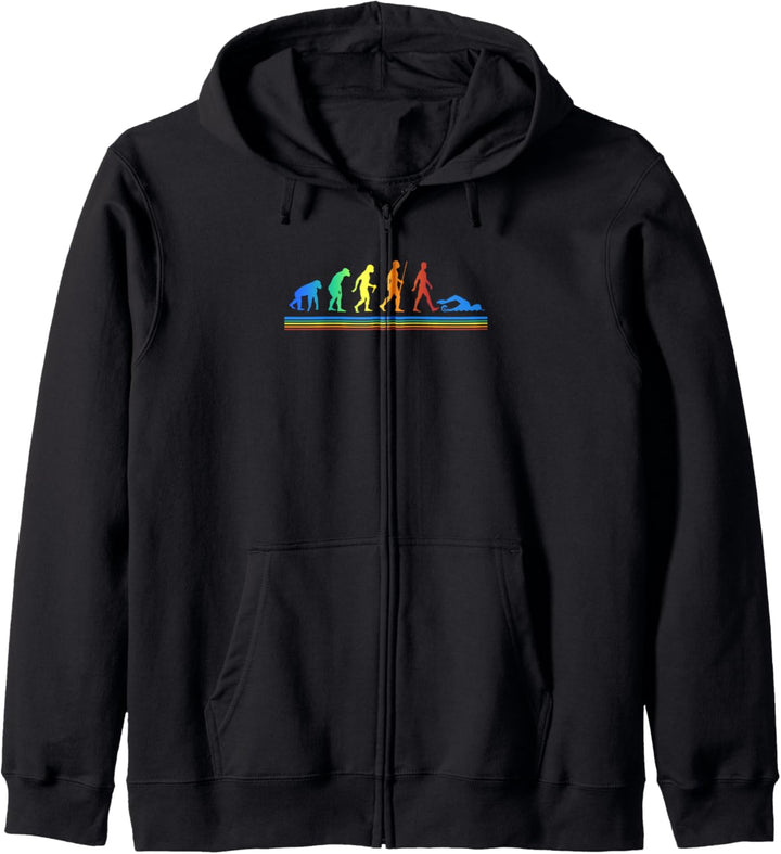 Schwimmer Evolution Freizeitsport Athleten Sportler Hobby Kapuzenjacke