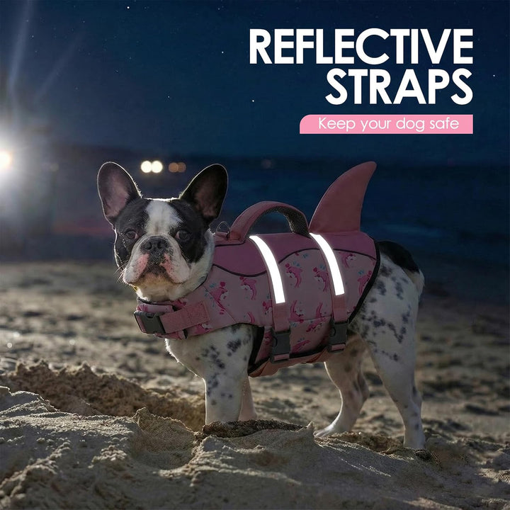 AOFITEE Schwimmweste Hund Klein, Verstellbar Hunde Schwimmweste Hai, Ripstop Hundeschwimmweste Klein