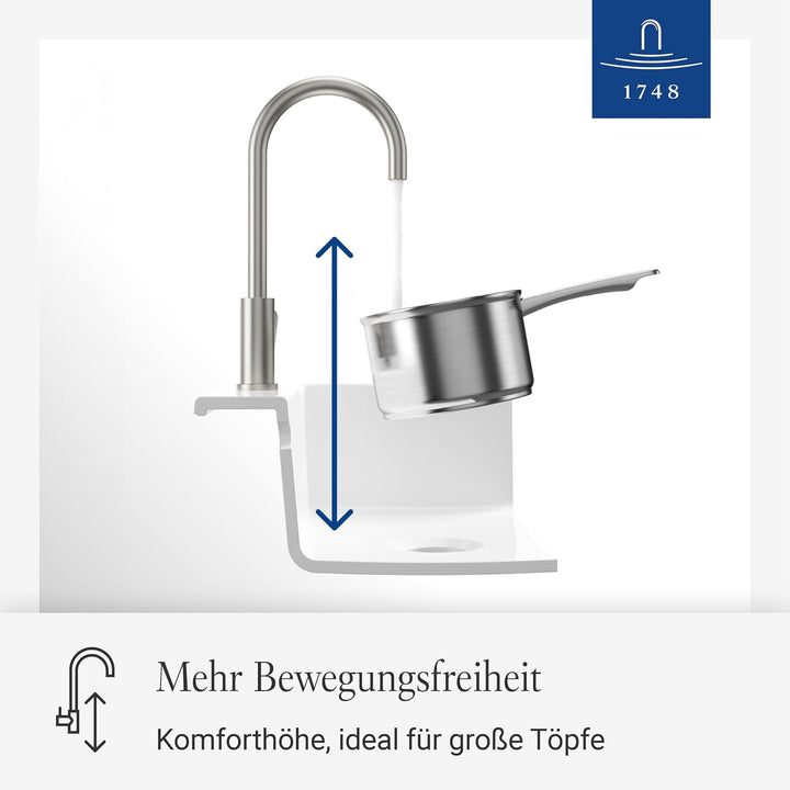 Villeroy & Boch Umbrella | Hochdruck | Einhand-Küchenarmatur | Edelstahl massiv | 925300LC Edelstahl