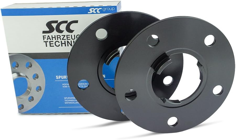 SCC Spurverbreiterung 12422W - schwarz eloxiert - LK: 130/5 NLB: 71,6 - 5mm - 2 Stück 5mm schwarz, 5