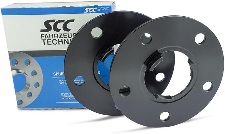 SCC Spurverbreiterung 12422W - schwarz eloxiert - LK: 130/5 NLB: 71,6 - 5mm - 2 Stück 5mm schwarz, 5