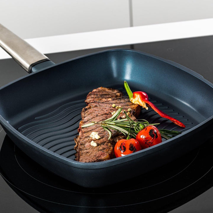 Westinghouse PERFORMANCE SERIES Grillpfanne, Grosse Bratpfanne 28 cm mit Edelstahl-Griff für Indukti