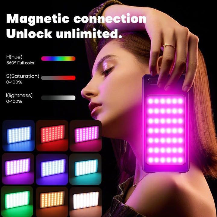 Magnetisches RGB Video Selfie-Licht für iPhone Magsafe & OLED Display | Tragbare Phone/Kamera Beleuc