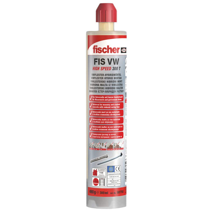 fischer 507793 Hochleistungsmörtel FIS VW 300 T, 1 Kartusche 300 ml, 2 x Easy Mixer, FIS VW 300 T