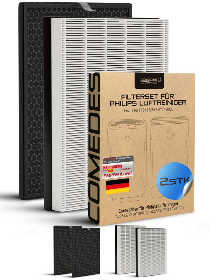 Comedes Filter-Set für Philips AC2889, AC2887, AC2882 & AC3829 Luftreiniger, einsetzbar statt Philip