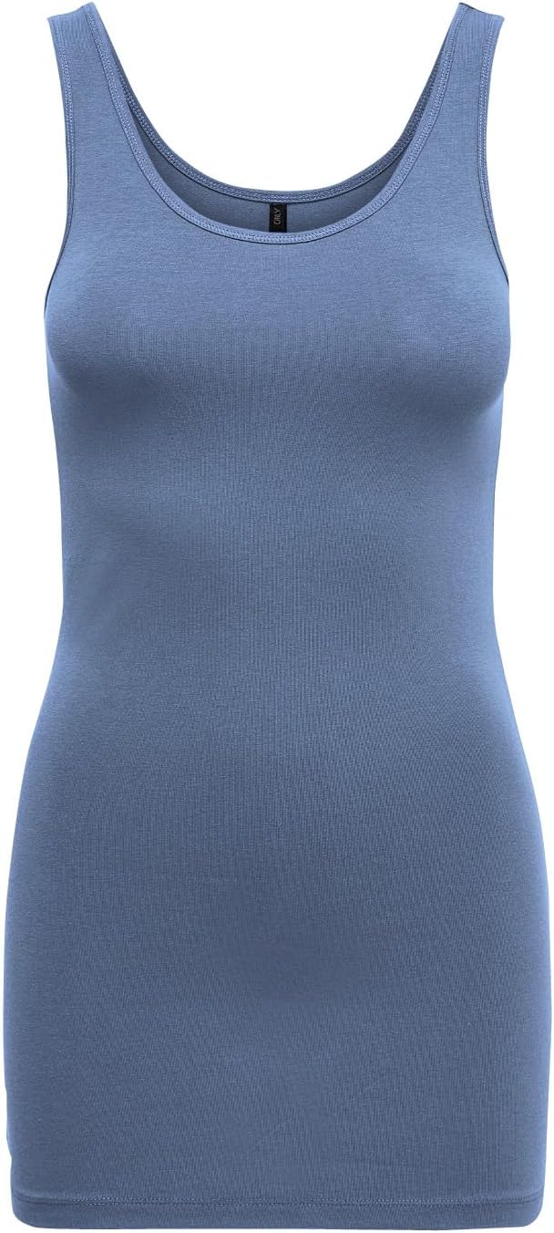ONLY Damen Onllive Love Long Tank Noos Top S Grün/Blau (1 X Desert Sage/ 1x Balsam Green/ 1x China B